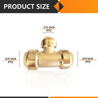 Efield  2 To100 Pack  3 4   3 4   1 2  Push Fit Tee  clip Brass Fittings Lead Free