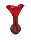 E  Essie Zareh Large Red Flared Baijan Russian Art Glass Vase 16 