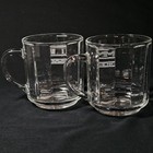Vtg Bushmills Irish Whiskey Glass Mugs Set Of 2 Clear Logo Barware Ireland