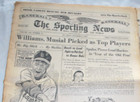 Oct  9  1957 Sporting News Vintage Newspaper Ted Williams Stan Musial