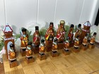 Vintage Asian Hand Carved Chess Set  Hand Painted Folk Art 1970   s Chinese Korean
