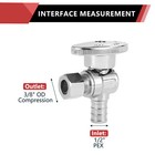 Efield 1 2  Pex Crimp X 3 8  Od Compr  Angle Stop Valve 1 4 Turn Lead Free