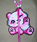 Pink Panda Perler Bead Kandi Necklace-edc-rave-festival-plur-edm