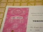 1973 Tesoro Petroleum Stock Certificate 100 Shares Oil Gas Scripophily Vintage
