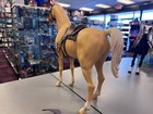 1965 Louis Marx Vintage Johnny West Thunderbolt Palomino Horse W  Saddle   Gun