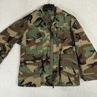 Vintage Usaf Military Jacket Medium Xs Cold Weather Field Coat Woodland Camo