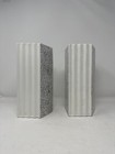 Pair Of Vintage Post-modern Massimo Materassi Black White Polka Dot Ceramic Vase