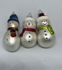 Vintage Snowman Christmas Ornament Set Of 6 Hand Painted Decor Christmas Tree