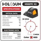 Holosun Hs507c X2 Open Reflex Optical Red Dot Sight