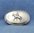 Western Horse   Rider Belt Buckle Classic Cowboy Coastal Cowgirl Vtg 80s  cpa634
