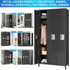 Metal Locker With 3 Doors  Steel Locker Storage Cabinet For Office  Gym Employee