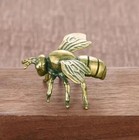 1pc Solid Brass Bee Figurine Antique Copper Desk Decor Collectible Gift - New   