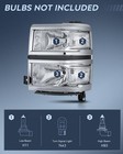 2014-2015 Chevy Silverado 1500 Headlight Assembly Set  Chrome Housing  Clear Ref