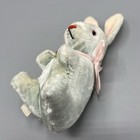 Vintage Easter Blue Bunny Rabbit Plush Toy Straw Stuffing Wired Ears Made Japan