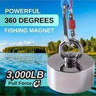 3000lb Complete 360 Degree Magnet Fishing Kit   Includes Strong 360 Neodymium   