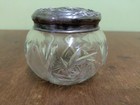 Simons Bros Sterling Silver 1900 Art Nouveau Woman Lid Crystal Vanity Powder Jar