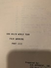 Van Halen Fair Warning 1981 Road Crew Tour Itinerary Book Part 4