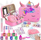 Kids Nail Polish Set For Girls  Non-toxic Quick Dry Nail Art Salon Kit With N   