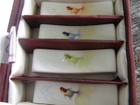 Japanese Porcelain 4 Chopstick Rests Hand Painted Koi Fish W box