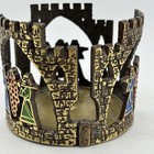 Vtg Mcm Brass Brutalist Jerusalem Judaic Candle Wine Holder Wainberg Israel