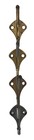 4 Vintage Brass Industrial Salvage Coat Hooks