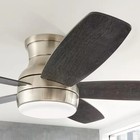 Ashby Park 52 In White Ceiling Fan Brushed Nickel Led Light Remote Control