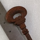 Antique Vintage Cast Iron Skeleton Key With Oval Bow  6 5 Oz 6  Long 