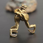 Chinese Collection Asian Brass Wrestling Frog Exquisite Fengshui Statue 12