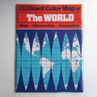 Vintage Coles Giant Color Map Of The World C 1980s