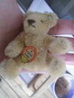 Vintage Non Jointed Steiff Mohair Teddy Baby Bear 3    Chest Tag Silver Button