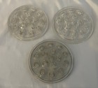 Lot Of 3 Vintage Clear Glass Flower Arranging Frog Holders 16 Hole 5  Diameter