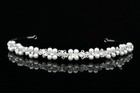 Bridal Floral Rhinestone Crystal Pearl Prom Wedding Tiara Headband V835