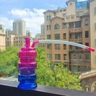Premium 4 7  Colorful Glass Bong Smoking Water Pipe Portable Hookah Bubbler
