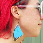 Morpho Didius Forewing Blue Real Preserved Butterfly Wing Earrings