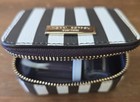 Henri Bendel 3 Bottle Travel Pill Case With Carry Pouch Brown Cream Stripes Rare
