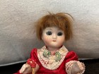 Antique German Glass Eyed Bisque Miniature Mignonette Dollhouse Doll 