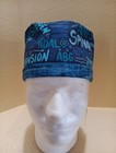 Anesthesia Words  Men s Skull chemo Surgical Scrub Hat cap Handmade