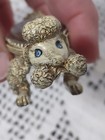 Vintage Poodle Dog Nodder Velvet And Metal Pin Cushion Florenza Blue Eyes 4 