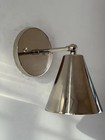 Mid-century Sconce Bedside Reading Light - Adjustable Brass Cone Wall Lamp Light