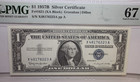 1957b  1 Silver Certificate Pmg Superb Gem Uncirculated 67 Epq  X a Block
