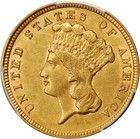 1854  3 Indian Princess Gold Three Dollar Pcgs Au55 Gold Shield First Year
