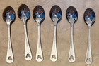 Lot 6 Spoons 5  Disney Satin Flatware Mickey Mouse Icon Silverware From New Set
