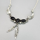 Intricate Black Onyx Sterling Silver Necklace  Sharon Mccarthy Navajo Eb96