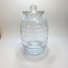 Rare Large Vintage Glass Beehive Shaped Pickle Barrel Clear Glass Jar With Lid