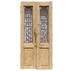 Reclaimed Pair Of Antique 42    French Colonial Doors With Iron Inserts  Ned2329