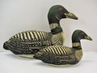 Pair Fabric Stuffed Material Duck Loons Plush stuffed Animals Vtg 17 5    10 5 