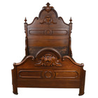 Antique Victorian Marble Top Carved Bed Set  1870s  Three Piece Set  22336