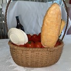 Retired Vintage Yankee Candle Holder Italian Picnic Basket Waxed Finish