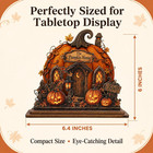 Halloween Pumpkin House Village Tabletop Decor Wooden Light Up Spooky Desk