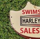 Vintage Swims Harley Davidson Dealer Porcelain Enamel Metal Sign Size 10  X 7 